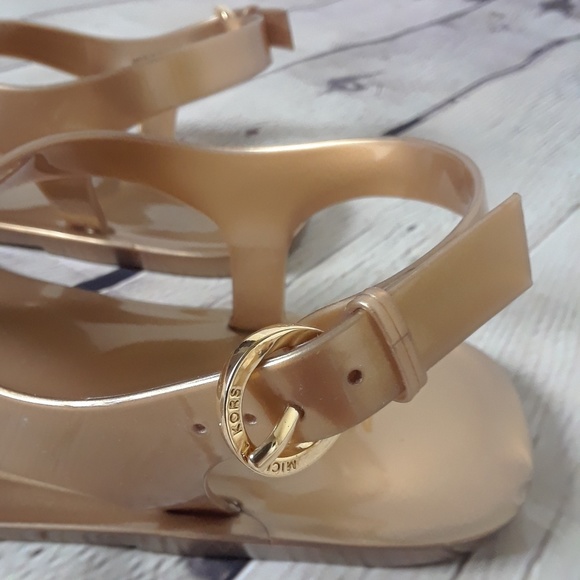 Michael Kors / metallic gold Jelly flat sandals - Picture 3 of 3
